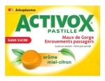 Activox Miel Citron Pastilles Gorge Sans Sucre