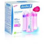 Dodie Biberon Evolution+ Lot de 3 Coloris Fille