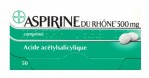 Aspirine du Rhone 500mg 50 Comprimés : Prix